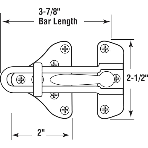 Prime-Line U 11315 Swing Bar Door Guard, Brass Finish - color: Brass