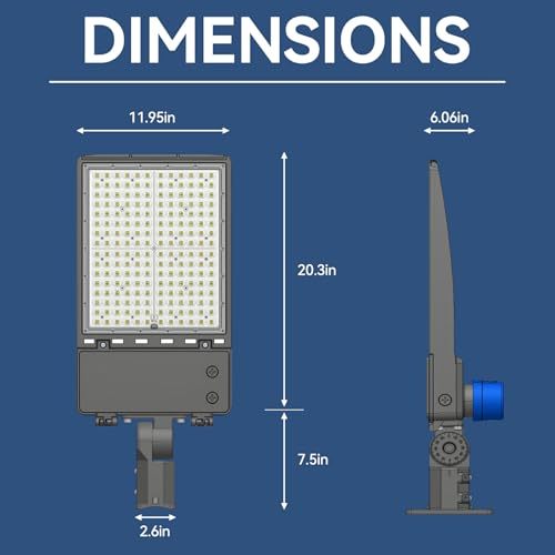 360W LED Parking Lot Light 2Pack: 250W/300W/360W Selectable, Shoebox Light