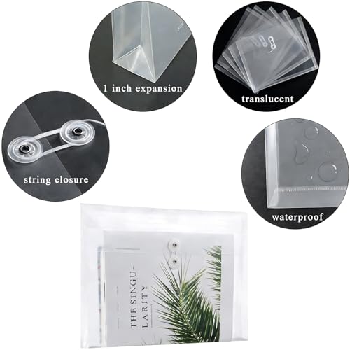 18 Packs Legal Size Plastic Envelopes, Clear, Transparent