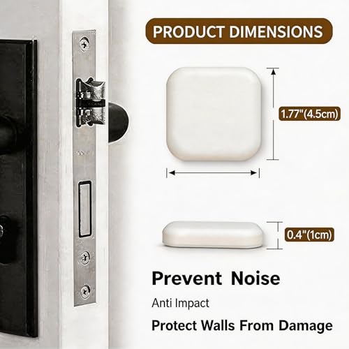 Door Stoppers for Wall, Silicone Door Knob Wall Protector, Square White - size: 6pcs, Square, White