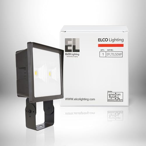 ELCO Lighting EFL70L50WF Wide Large Floodlight, 11" Height, 13" Length, 5.5" Width, 120V, 70W, Bronze