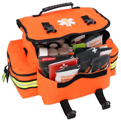 Lightning X Small Medic First Responder EMT Trauma Bag Stocked First Aid Trauma Fill Kit A - color: Fluorescent Orange