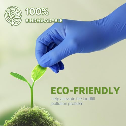Jointown Biodegradable Nitrile Exam Gloves, Disposable Medical Surgical Gloves, Violet Blue, Latex Free, Food Safe - size: Medium