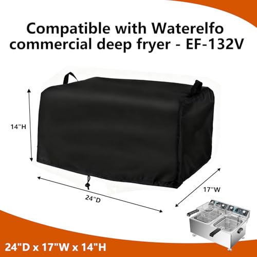 Cover Compatible with Waterelfo Double Deep Fryer - EF-132V - size: EF-132V: 24"D x 17"W x 14"H