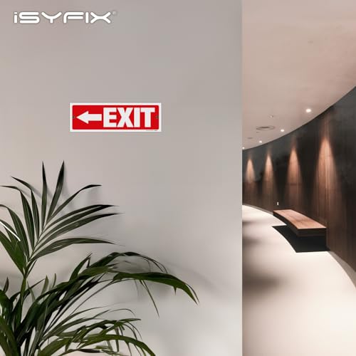 iSYFIX Exit Signs, 6 Pack, 12x4 Inch, Directional Left Arrow - color: Plastic Left, size: 6 Pk 12x4