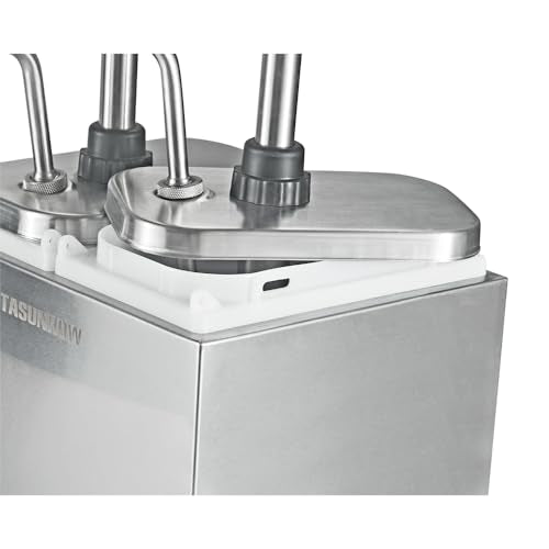 4L Sauce Pump Dispenser, Stainless Steel 2-Head - color: 4.22qt
