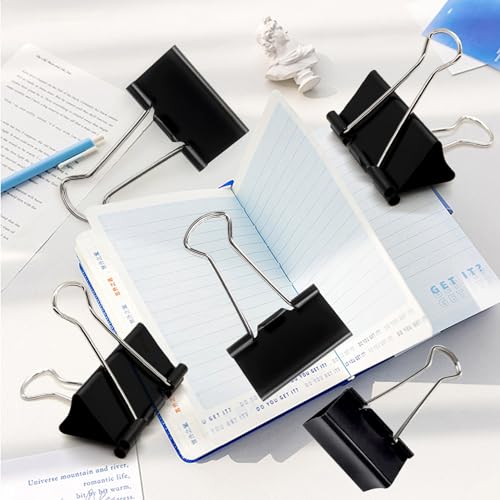 Large Binder Clips 2 Inch (72 Pack), Extra Large Binder Clips Big Paper Clamps Giant Clips for Office and Home Supplies, Black