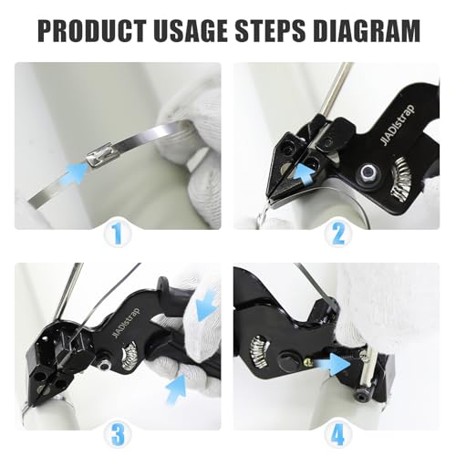 Heavy Duty Banding Strapping kit Contain 100Pcs 0.18"x 11.8" 304 Stainless Steel Zip Ties Self-Locking & Tensioner with Cutter Tool Glove - size: zip tie kit