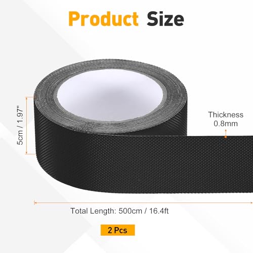 uxcell 2Pcs Rubber Grip Tape, 2"x16 ft Non-Slip Tape with Grip Tapes, Black - color: Black, size: 2 in x 16 ft