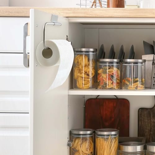 Yaocom 12.4 Inches Cabinet Door Paper Towel Holder, Silver - color: Silver
