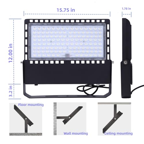 240W LED Stadium Lights,90000LM Dusk to Dawn Photocell Flood Light Outdoor,110 to 277 Volts,IP67,ETL Certified,Suitable for Commercial Square,Arena,Sports Field, Parking lot, Docks - size: 240W-1pack-photocell