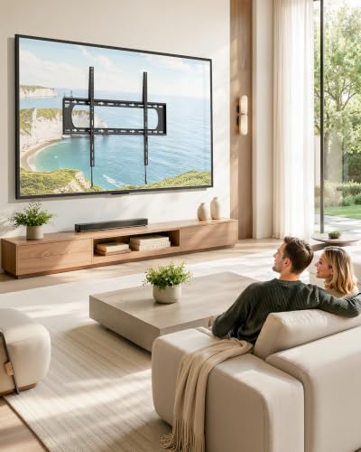 monTEK Heavy Duty Fixed TV Wall Mount for 50-100 Inch TVs up to 220 lb - size: 50-100" Fixed