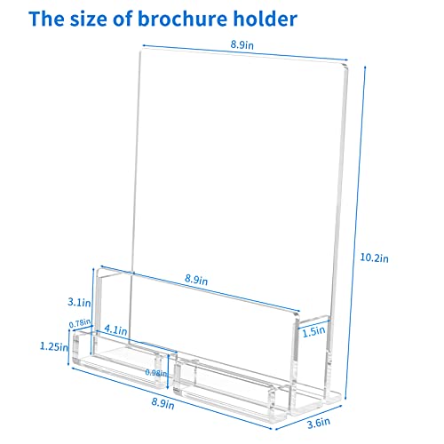 Acrylic Brochure Holder 8.5 x 11, Clear Flyer Literature Display Stand - size: 2 Pack 8.5*11