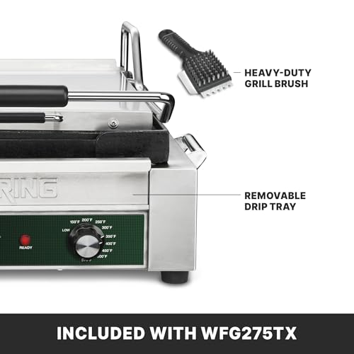 Waring Panini Press with Programmable Timer, 14" x 14" Cooking Surface - style: Full-Size Flat Toasting Grill with Timer