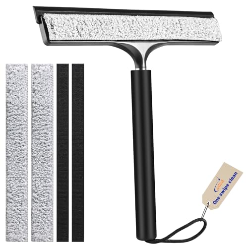 wlich Shower Squeegee with Long Handle, Telescoping Window and Floor Wiper