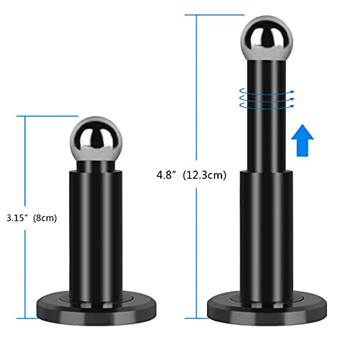 Adjustable Height Magnetic Door Stopper,Heavy Duty Magnetic Doorstop, 304 Stainless Steel Door Holder with Wall&Floor Mounted…(Black) - color: Black