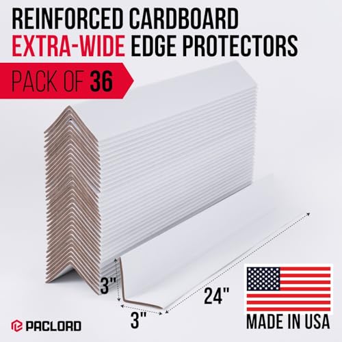 Extra-Wide 24" x 3" x 3" Reinforced Cardboard Edge Protectors - color: Thickness: 0.225", size: Pack of 36
