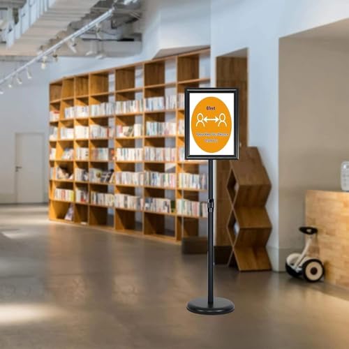 Upgrade Adjustable Sign Stand for Display, Extended Pole Signage Holder