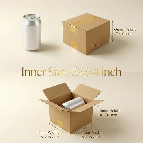 6x6x4 Shipping Box set of 40, Kraft Business Corrugated Box Mailers for Packaging - color: Brown Shipping Box, size: 6x6x4 Box