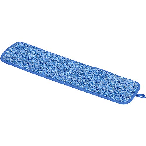 Rubbermaid Commercial Products 18-Inch Blue Microfiber Mop Head, Single-Sided Heavy Duty Cleaning Cloth, Ideal for Hardwood, Tile, Laminated Floors in Kitchen, Lobby, Office - style: Reusable Microfiber Blue - 1ct
