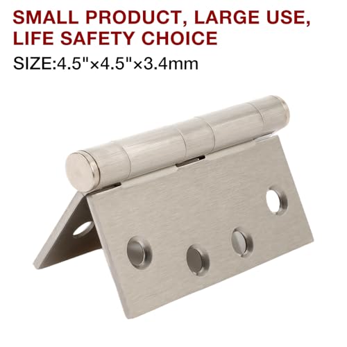 TDCHINGES Heavy Duty Door Hinges Brushed Nickel 4.5" x 4 1/2" Satin Square - color: Satin Nickel, size: 2 Pack