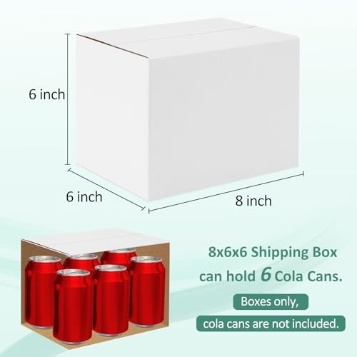 Eupako 8x6x6-Small-Shipping-Boxes-30-Pack-White-Corrugated-Box-Mailers, Cardboard Boxes for Packaging Small Business, Mailing - color: White, size: 8x6x6 Inches (30 Pack)