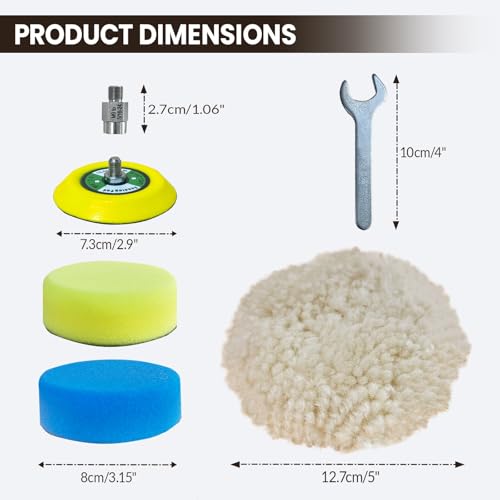 6 Pcs Buffing Polishing Kit for Milwaukee M12 Polisher/Sander