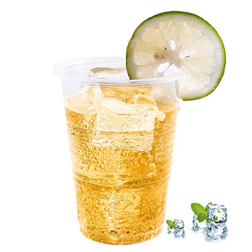 Turbo Bee 300 Pack 9oz Clear Plastic Cups,Disposable Mouthwash Cups, Ideal for Whiskey, Drinking Tasting, Food Samples - size: 9oz