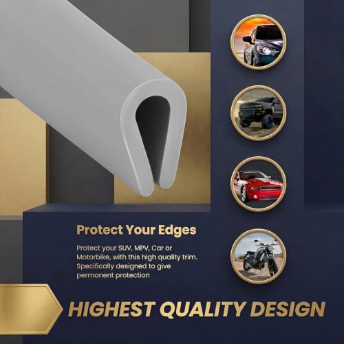 Tondiamo Rubber U Channel Edge Trim, Door Seal Strip - color: Gray, size: 10.01 Feet,1/8 Inch