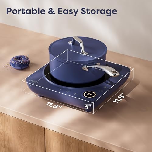 CIARRA CATIH1A-M Portable Induction Cooktop, Slim Single Electric Countertop Burner with Sensor Touch and Digital time, Blue - color: Blue