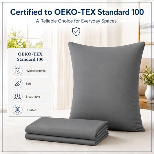 ZPECC Bulk Grey Pillow Cases Standard Size 24 Pack with Envelope Closure - color: Gray, size: Standard