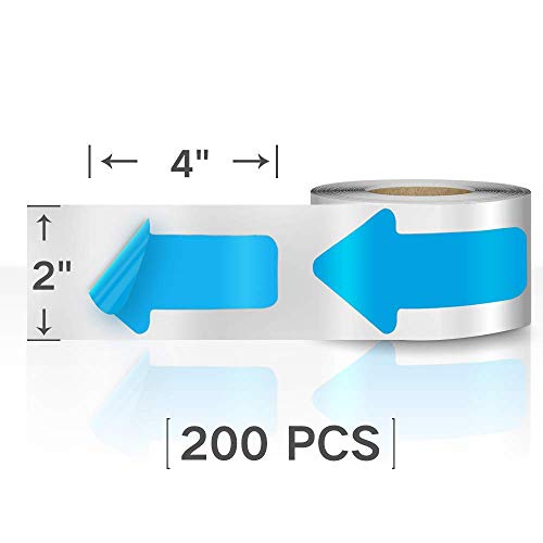 EVQ Blue Arrow Floor Sticker Tape 2 x 4 Inch Directional Vinyl 200 PCS - color: Blue, size: 2"×4"