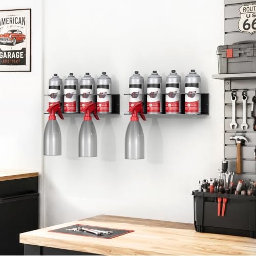 EVERHANGER Spray Can Holder, Wall Mount Spray Bottle Storage Rack - size: 16.5in x 2Pack