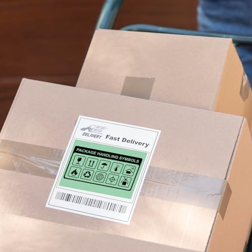 Green Thermal Labels 4 × 6 Inch Waterproof Vinyl Stickers 250 PCS - color: Green
