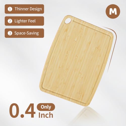 Dishwasher Safe Cutting Board,Bamboo Cutting Board with Juice Groove - color: Natural, size: Medium (13.7"L x 10.6"W)