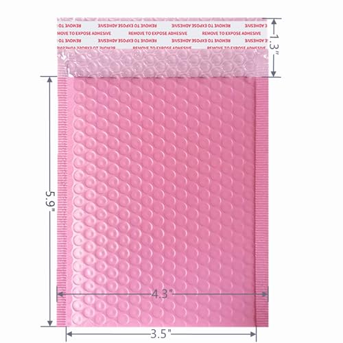 Small Bubble Mailers 3.5X5.9 Inch 12 Pack (Pink) - color: Pink