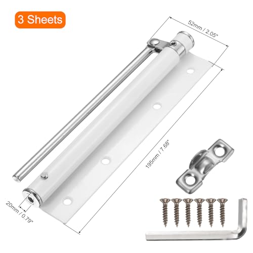 uxcell 3 Pcs 195mm/7.68" Spring Door Closer, Stainless Steel Automatic Door Closers with Adjustable Closing Speed for Home Self-Closing 5kg Door, White - color: White, size: 195mm