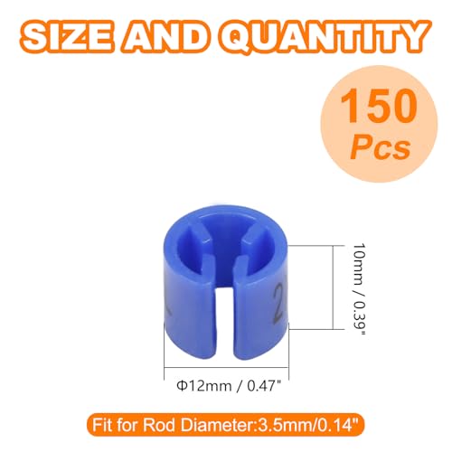 150Pcs Clothes Hanger Size Color-Coding Garment Size Markers - color: Blue-2xl