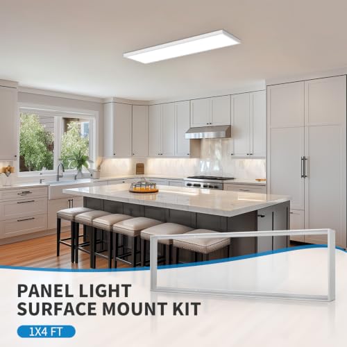 20 Pcs 4x1FT Aluminum Surface Mount Kit for LED Flat Panel Light, Surface Mounting Bracket Kit, 48"x 12" Ceiling Light Frame, Good for Panel and Drop Ceiling Troffer Light Fixtures - color: 1*4, size: 20 Pack