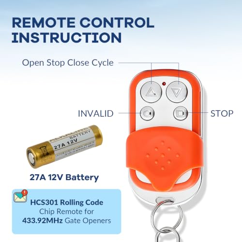 2Pcs Remote Control 433.92MHz HCS301 Rolling Code for Hanchen Gate Opener