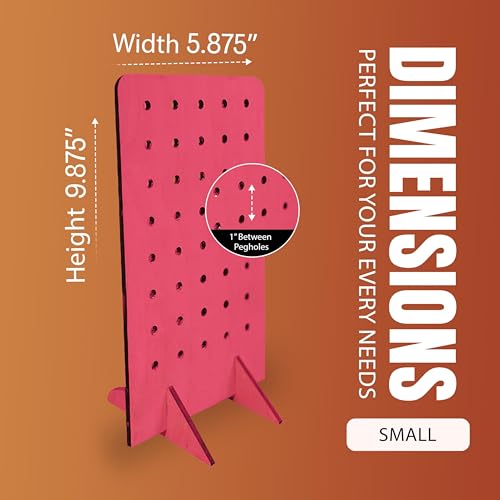 Torched Pegboard Display Stand for Jewelry, Craft Shows, Selling, Vendor Events, Tools, Peg Board Accessories Rack Organizer, Small 5.88" L x 4.3" W x 9.88" H, Pink - color: Pink, size: Small