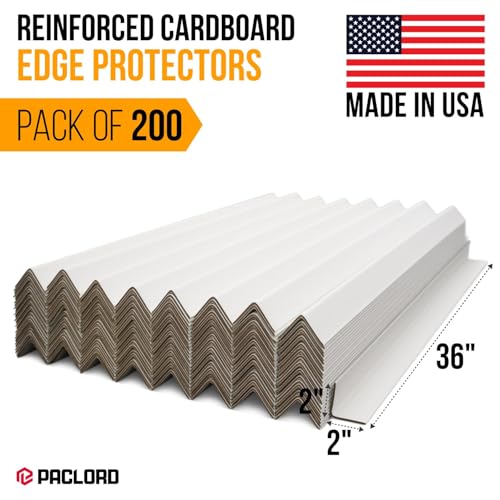 36" x 2" x 2" Reinforced Cardboard Edge Protectors, Pack of 200 - color: Thickness: 0.12", size: Pack of 200