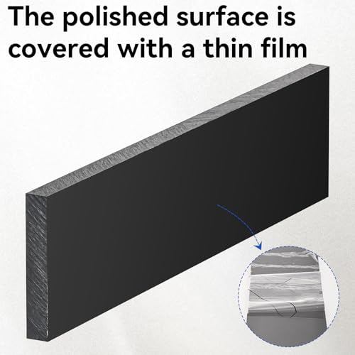 HDPE Plastic Block 1/2in Black Plastic Block 12x3In Perfect for Diverse DIY Crafts Industrial Machining and Home Improvement Projects - color: Black, size: 12x3x0.5In