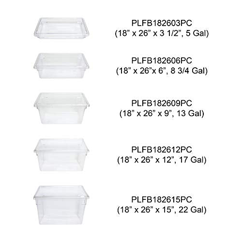Thunder Group 18"x 26"x12", 17 gallon, food storage box, polycarbonate, clear, comes in each