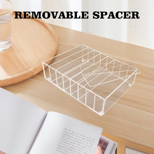 Money Organizer for Cash, 8 Compartment Transparent Acrylic Money Holder, Cash Tray, Cash Box, Cash Organizer for Bills - color: Transparent