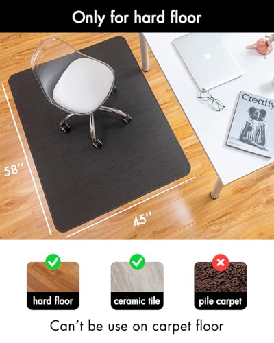 Baroyal Office Chair Mat for Hardwood Floor, Anti-Slip PVC, 45 x 58 Inch - color: Espresso, size: 45" x 58"