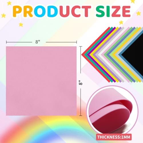 biguphate 90 Pack EVA Foam Sheets, 8x8in, 1mm Craft Foam Paper, 15 Colors - color: 15 MIXCOLOR, size: 90PCS-8x8IN-1MM