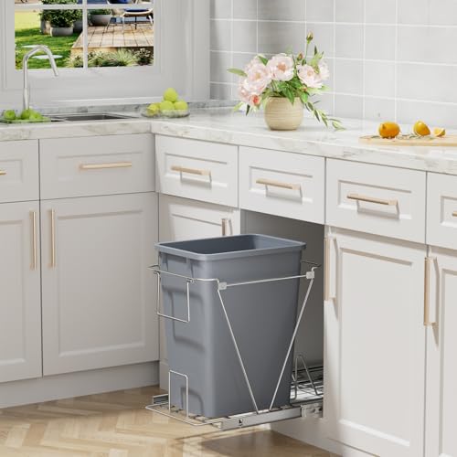 ROOMTEC Lightweight and Durable Slim Trash Can,35QT Kitchen Trash Can,1 PCS - color: Grey, style: 1PACK