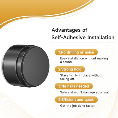 Door Stoppers for Wall with Adhesive, Aluminum, 1.38"x0.94", Black - color: Black