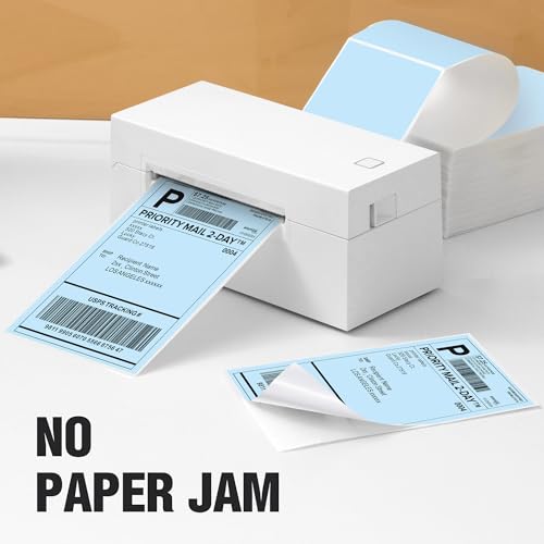 4"x6" Blue Direct Thermal Labels, 500 Fanfold Shipping & Address Label Paper, Self-Adhesive Stickers for Thermal Printer, 1 Stack - style: 500 Labels-Blue